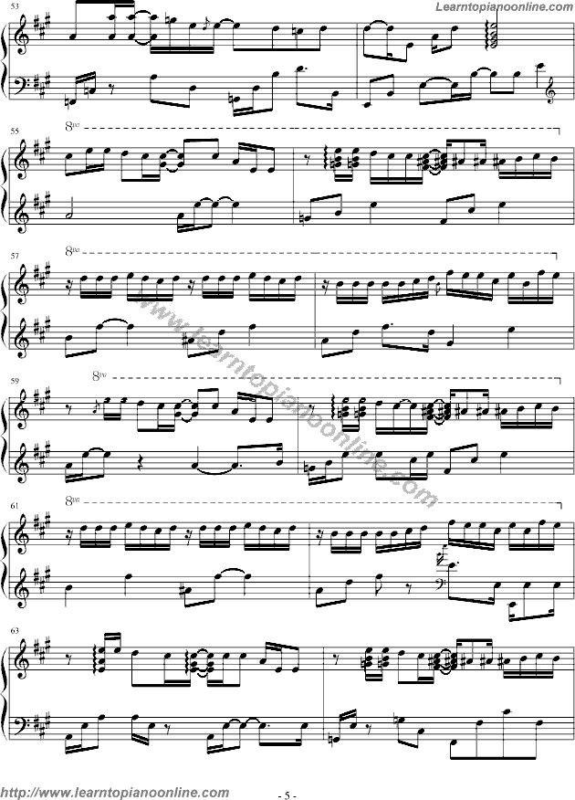 One more time, One more chance Piano Sheet Music Free