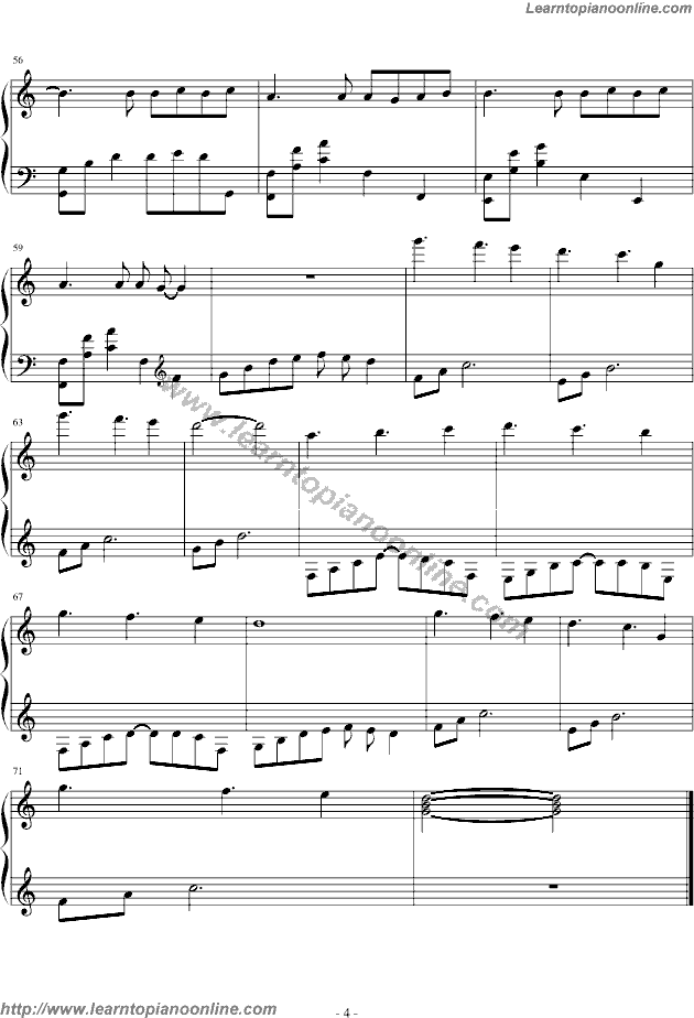 Dying in the sun by Cranberries Piano Sheet Music Free