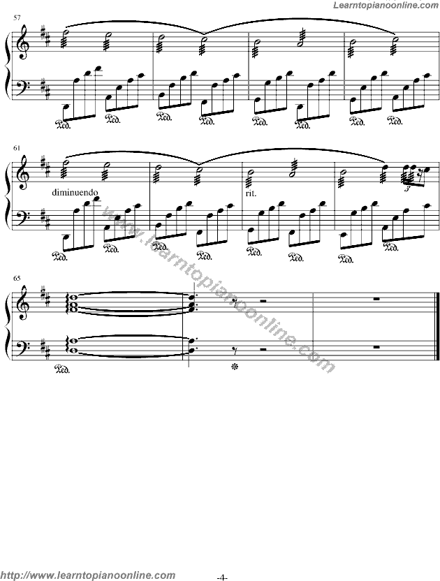 Pachelbel's Canon in D Piano Sheet Music Free