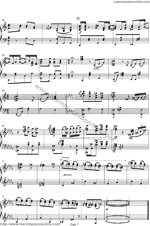 Smoke gets in your eyes by Broadway Piano Sheet Music Free