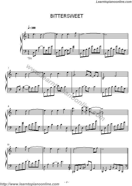 Bittersweet by Kevin Kern Piano Sheet Music Free