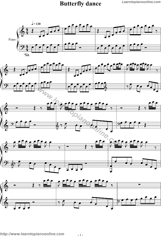 Butterfly dance by Yanni Piano Sheet Music Free