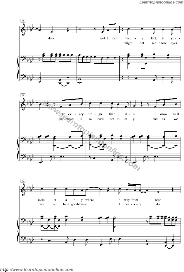 Run by Leona Lewis Piano Sheet Music Free