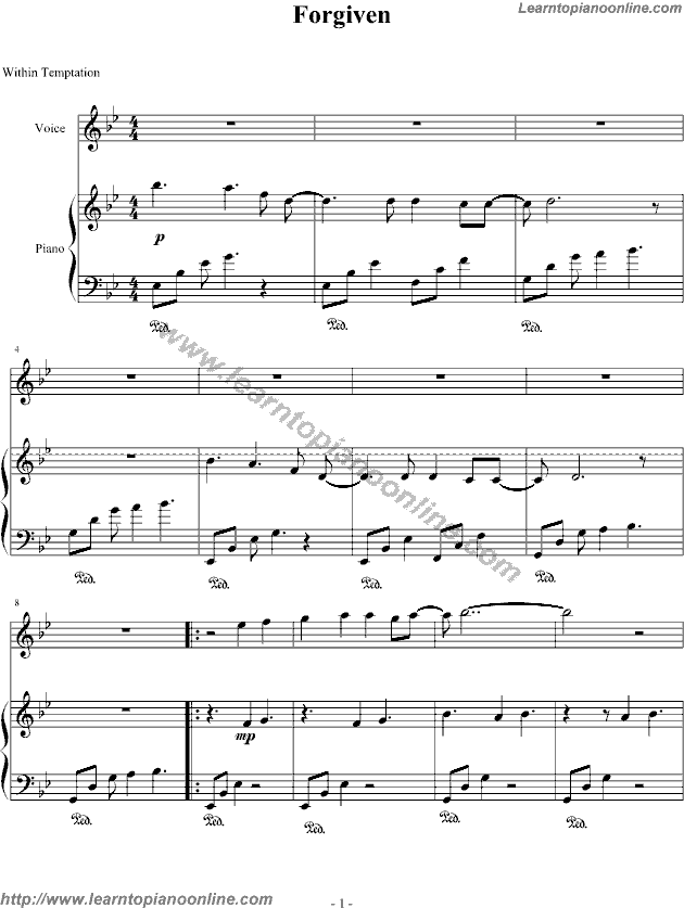 Mother Earth by Within Temptation Piano Sheet Music Free