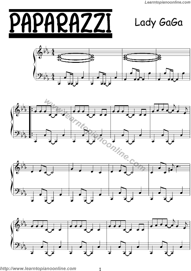 Wish You Were Here by Lady Gaga Piano Sheet Music Free