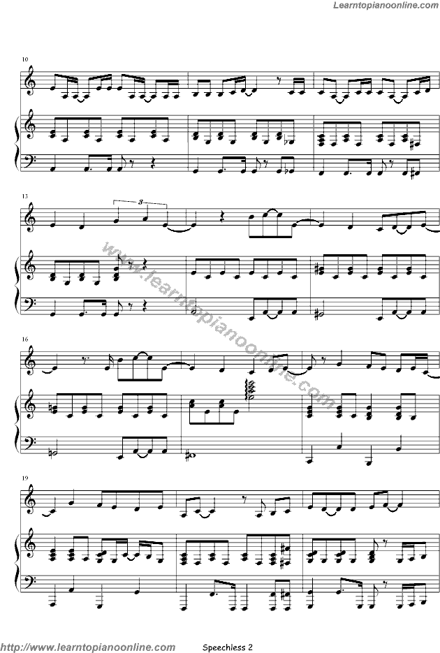 Lady Gaga - Speechless Piano Sheet Music Free