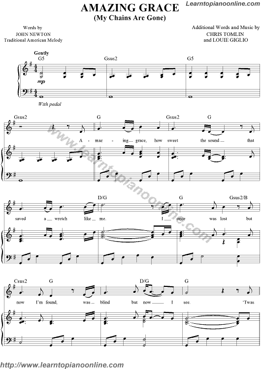 Chris Tomlin - Our God Piano Sheet Music Free