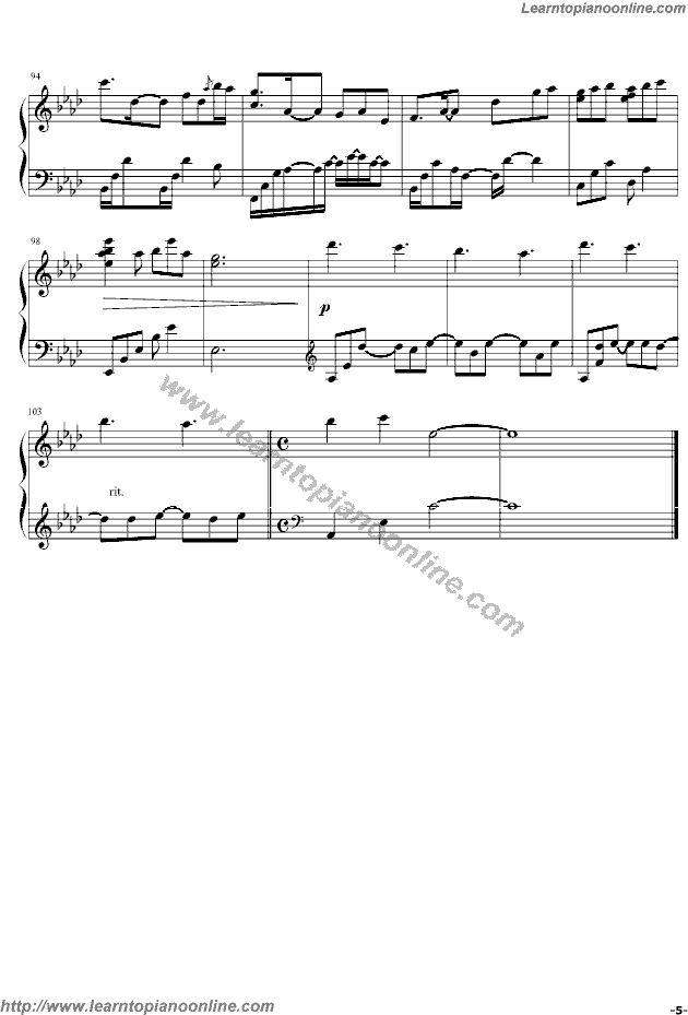 Ribbonized by Yiruma Piano Sheet Music Free