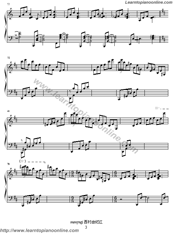 sasayagi by Yukie.Nishimura Piano Sheet Music Free