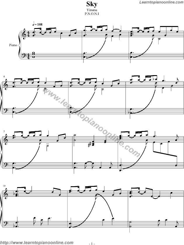 sky by Yiruma Piano Sheet Music Free