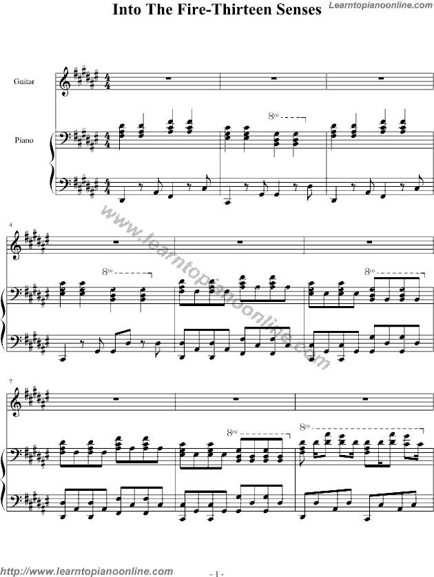 Lead Us by Thirteen Senses Piano Sheet Music Free