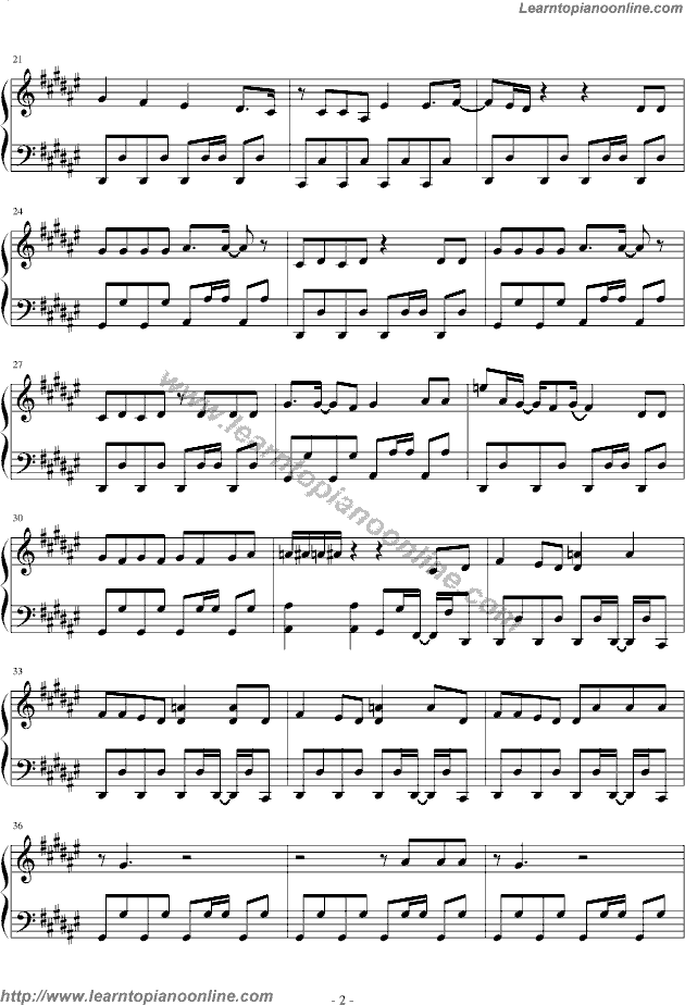 2 Different Tears by wonder girls Piano Sheet Music Free