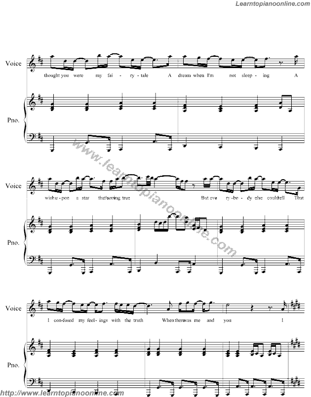 When There was Me and You by Vanessa Hudgens High School Musical Cast Piano Sheet Music Free