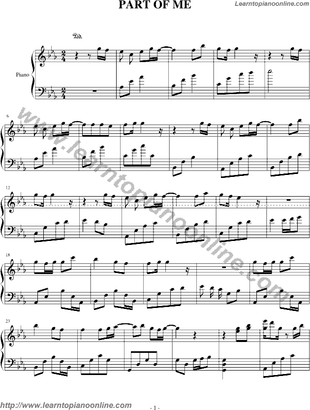 Part of Me by Ayumi Hamasaki Free Piano Sheet Music