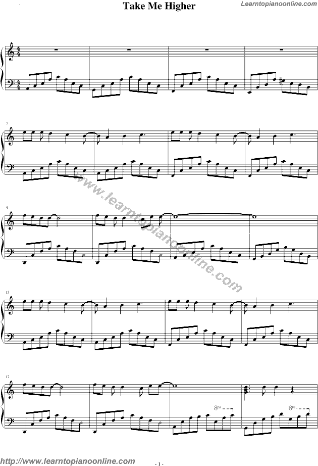 Take Me Higher from Ultraman Tiga Free Piano Sheet Music