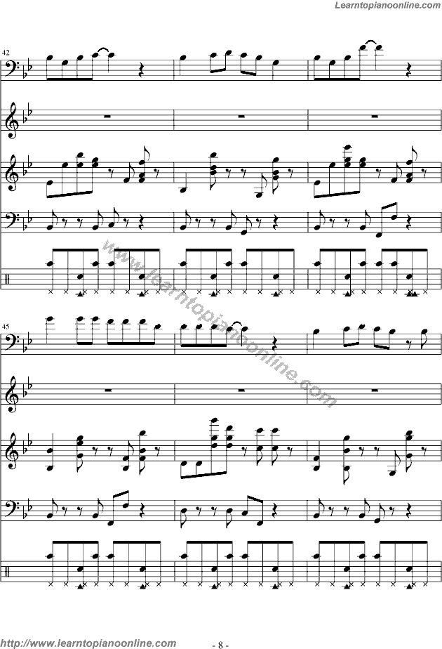 She by Groove Coverage Free Piano Sheet Music