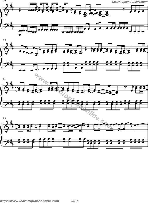 My Happy Ending by Avril Lavigne Free Piano Sheet Music