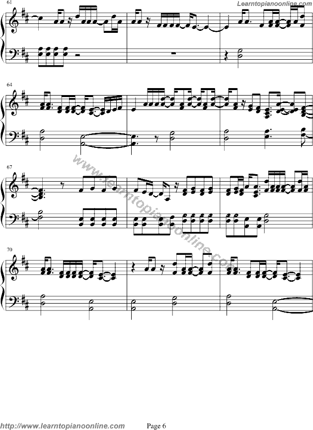 My Happy Ending by Avril Lavigne Free Piano Sheet Music