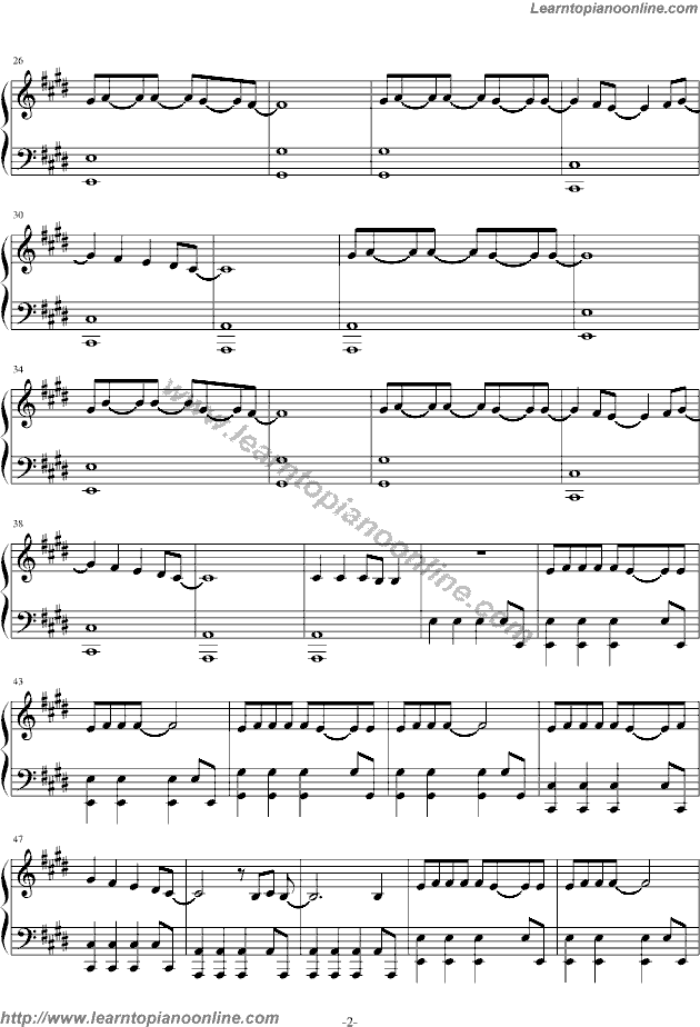 The One That Got Away by Katy Perry Free Piano Sheet Music Chords Tabs Notes Tutorial Score