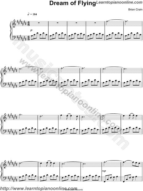 Brian Crain - Dream of Flying Piano Sheet Music Free