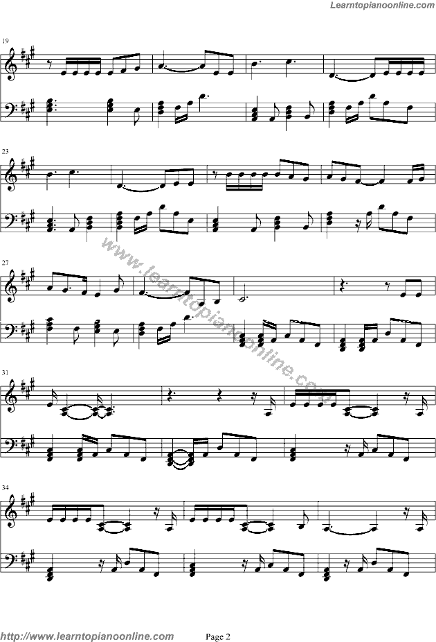 Avril Lavigne - I'm With You Piano Sheet Music Free