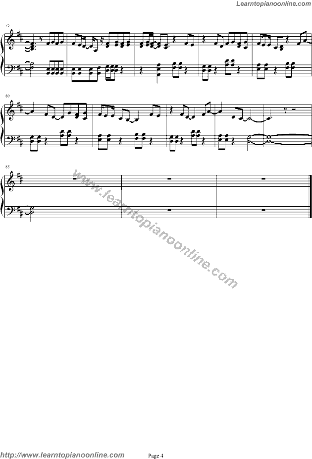 Avril Lavigne - My Happy Ending Piano Sheet Music Free