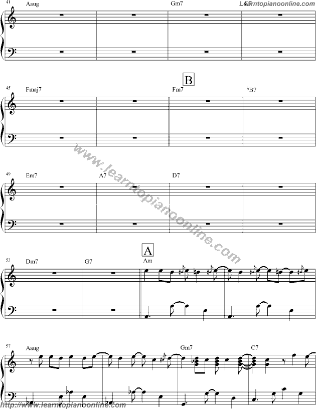 Antonio Carlos Jobim - Quiet Nights of Quiet Stars Piano Sheet Music Free