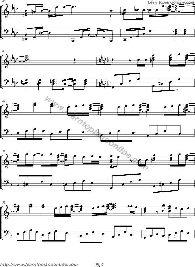 Mai Kuraki - Like A Star In The Night Piano Sheet Music Free